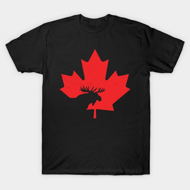 Maple Leaf Canada Day Moose Keep Calm T-Shirt by Bluebird Moon